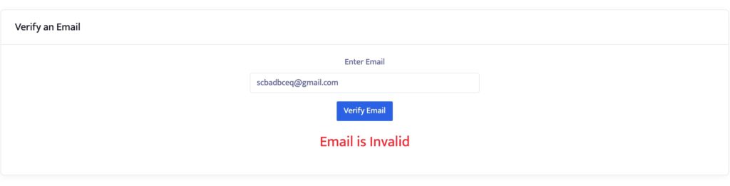 Email verification tool - Invalid email id