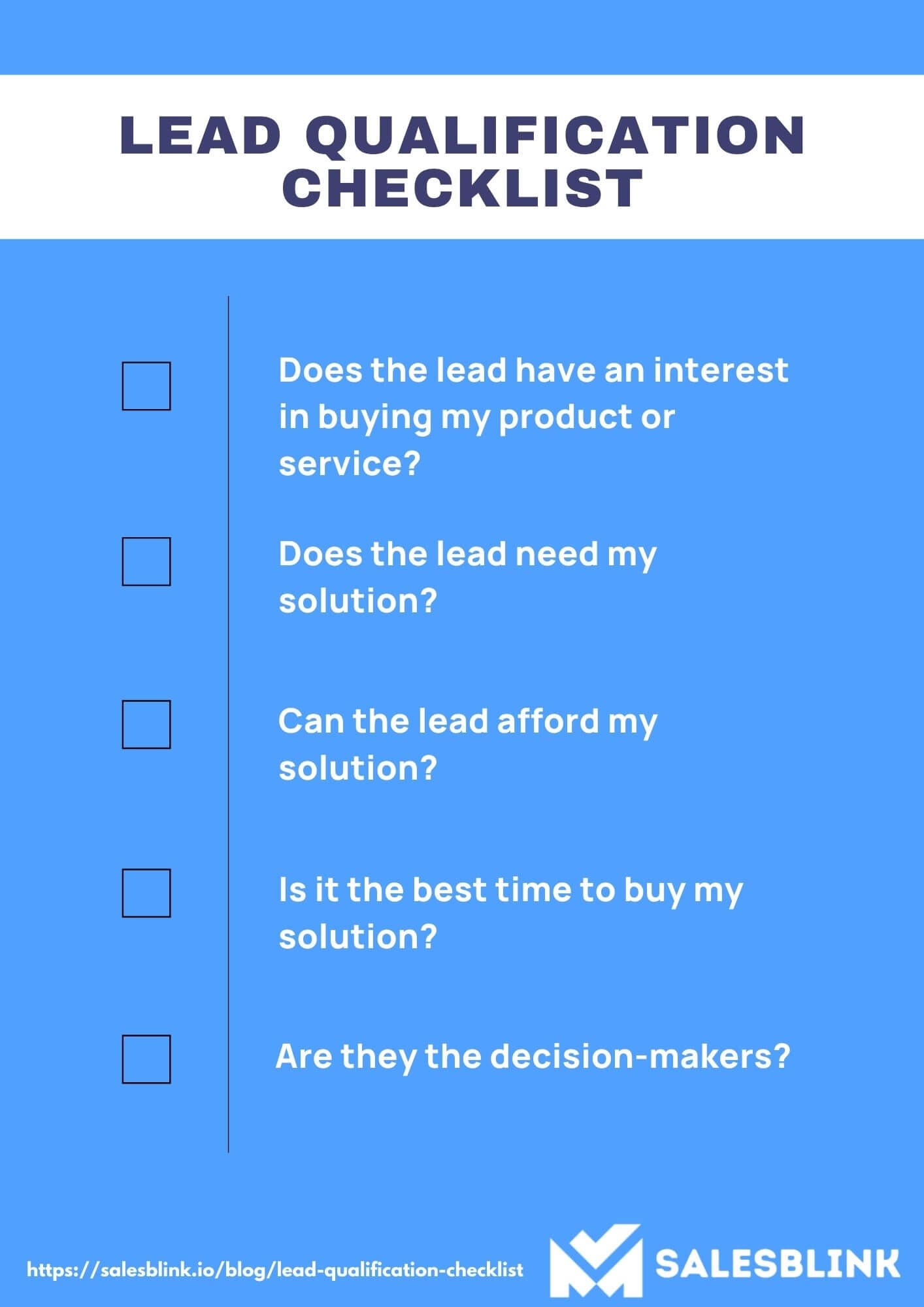 Lead qualification checklist 