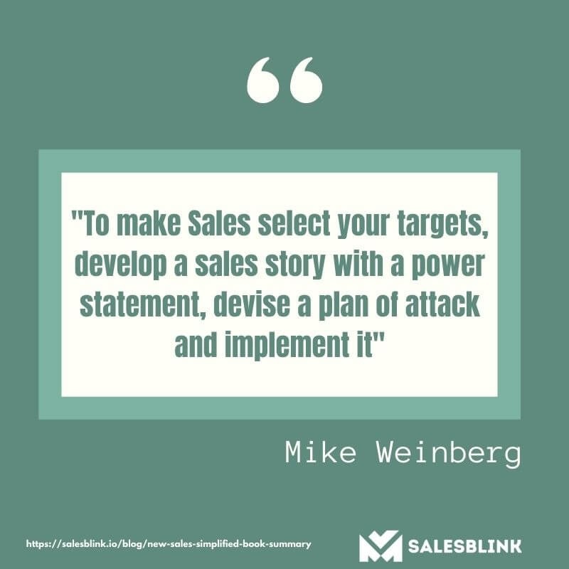 One Sentence Summary - New Sales Simplified