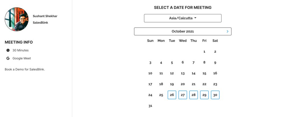 Select a date - tools to schedule meetings