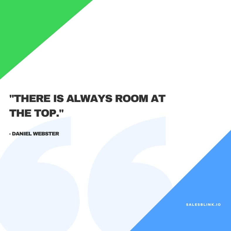 Sales motivational quote by Daniel Webster