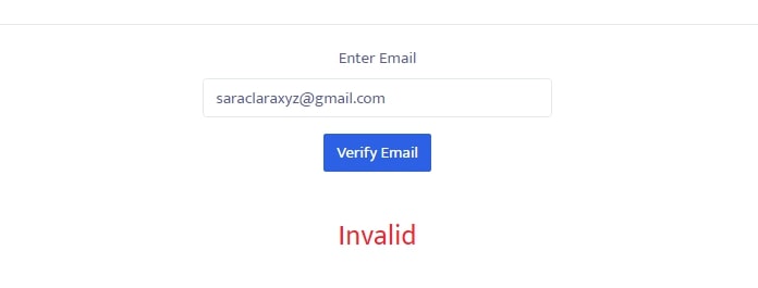 Check if email is valid or not