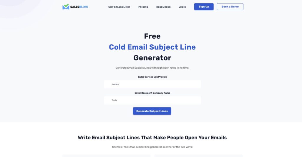 Free Email Subject Line Generator -SalesBlink