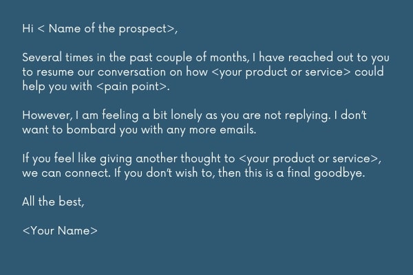 breakup email template for saying goodbye