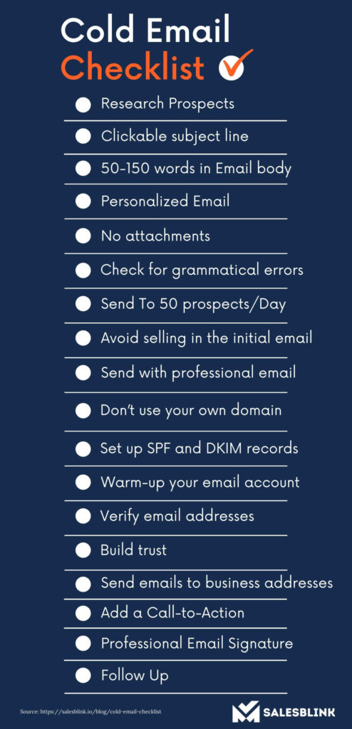 Cold Email Checklist - Infographic 