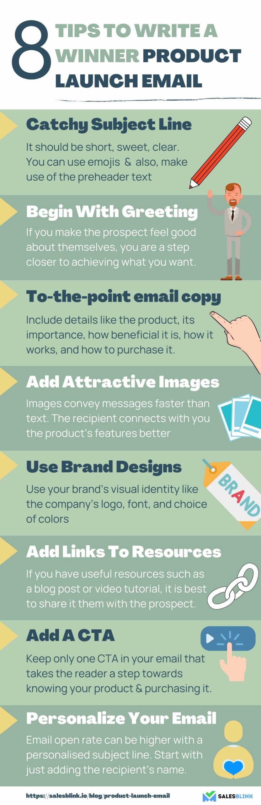 8 tips to write a winner product launch email - Infographic 