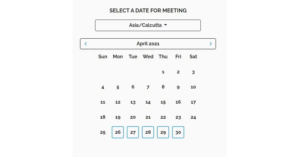 Select a date for the meeting