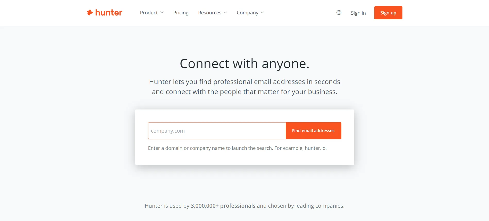 Hunter.io sales prospecting tool
