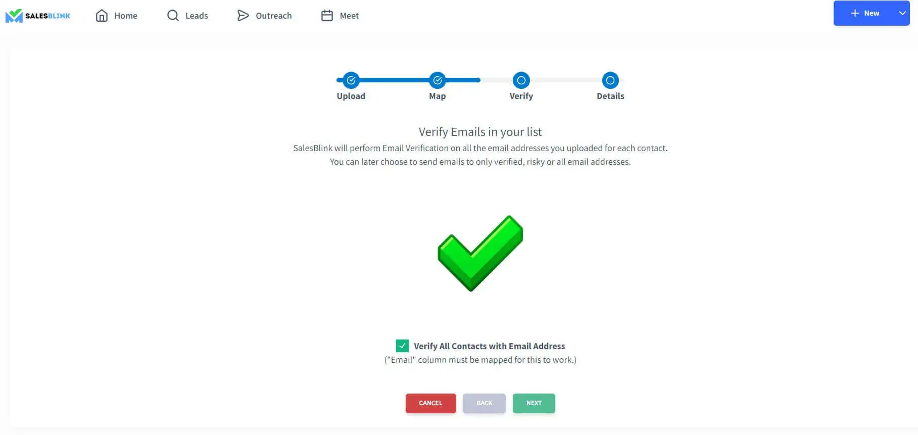 SalesBlink - Verifying emails