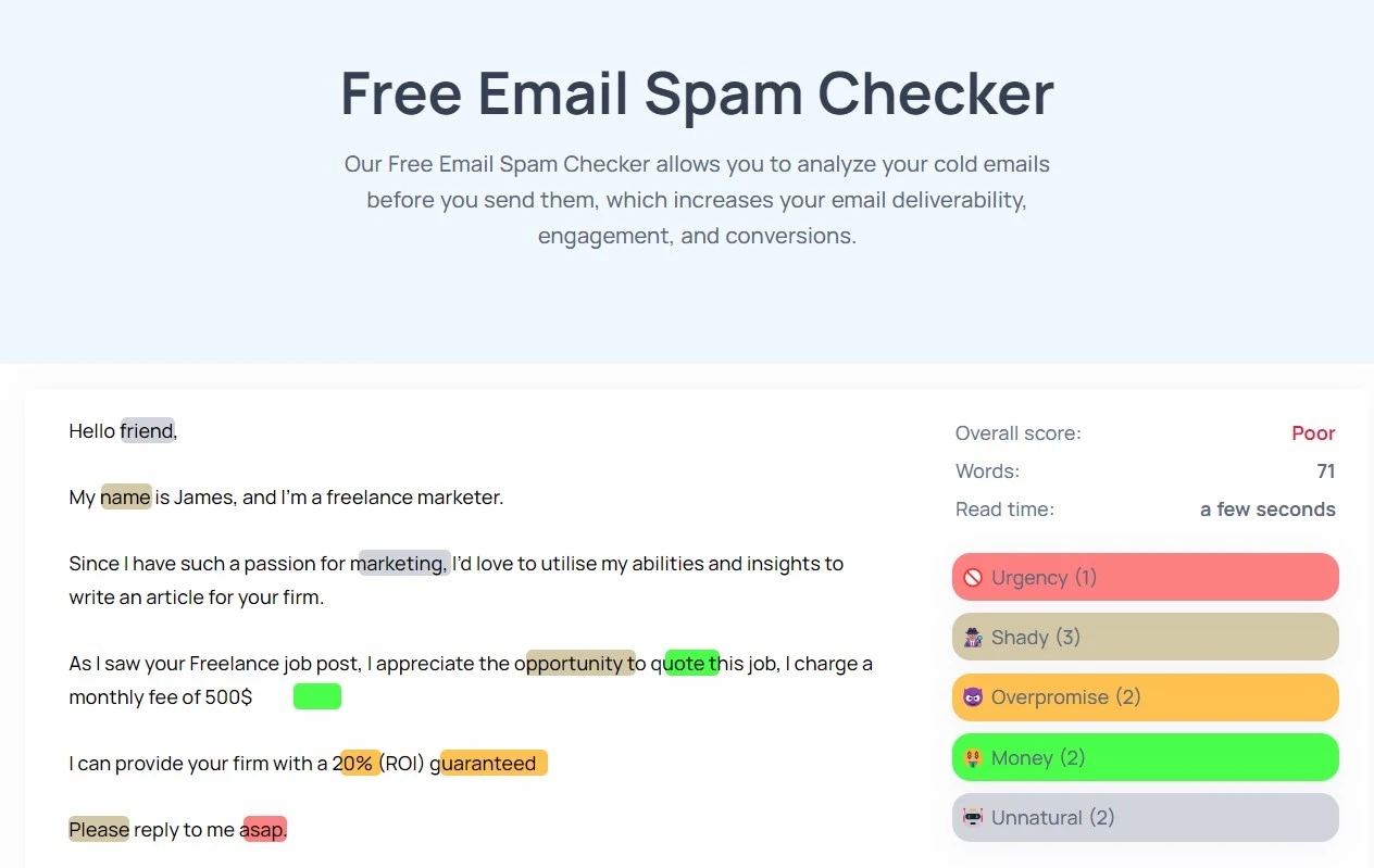 Free Email Spam Checker
