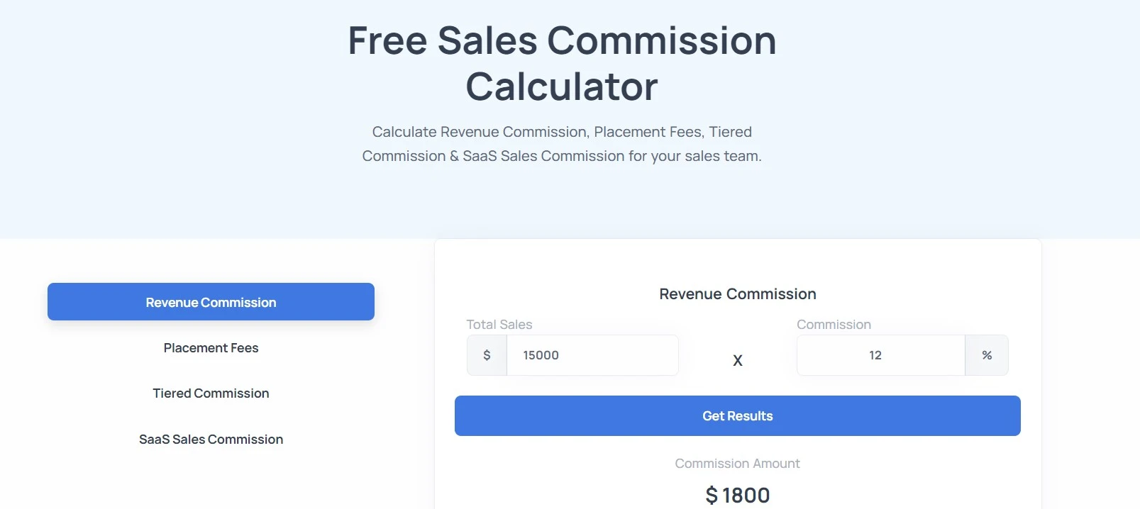 Free Sales Commission Calculator